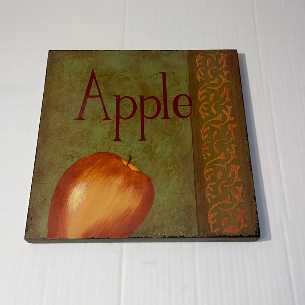 Southern Living At Home Botanical Woodblock 12” X 12” Apple Art Print Wall Decor